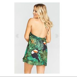 Show me your Mumu Toucan Mucan Katy Halter Mini Dress
